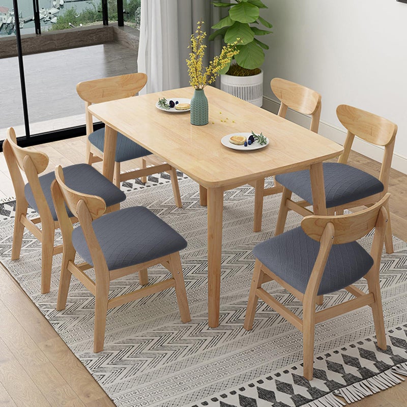 Fuloon Stretch Chair Seat Covers 4 PCS, Removable Washable Dining Chair Covers Anti-Dust Dining Room Seat Cushion Slipcovers (4, Gray) - Image 2